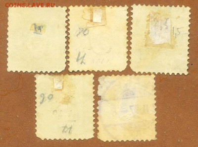 Швейцария марки 5 шт. до 1.08. - марки-почта_Швейцария_1895-1908_5шт_фн
