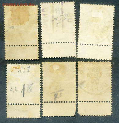 Бельгия марки с купонами до 1.08. - марки-почта_Бельгия_1893-1906-купоны_6шт_фн