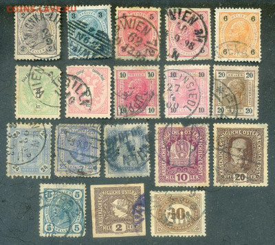Австрия марки 18 шт. до 1.08. - марки-почта_Австрия_1883-1916_18шт_гаш