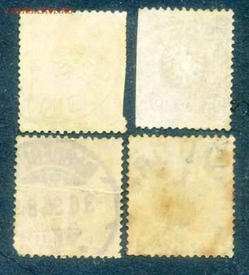 Германия марки 4 шт. до 1.08. - марки-почта_Германия_1875-90_4шт_фн