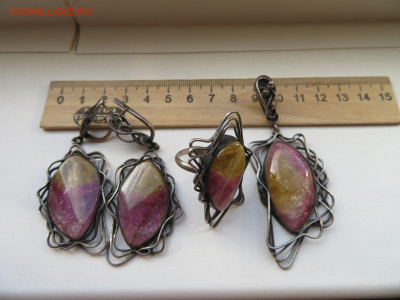 Серьги, подвеска, кольцо. Серебро с камнем 53,42 гр. - 4.JPG
