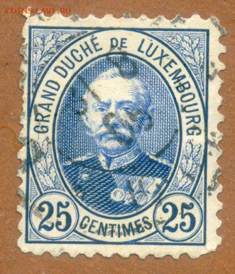 Люксембург Адольф 1891 до 2.08. - марка-почта_Люксембург-1891-25с_гаш