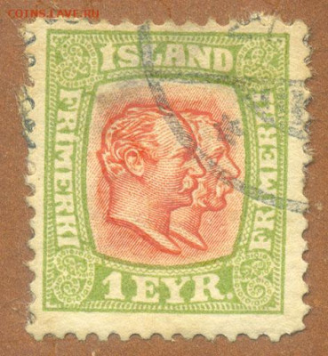 Исландия марка 1915 до 3.07. - марка-почта_Исландия-1915-17_гаш