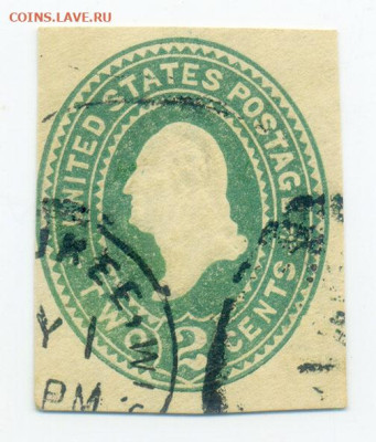 США Вашингтон вырезка 1908 до 5.08. - марка-вырезка_США-1908_гаш
