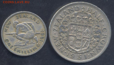 Новая Зеландия 1 шиллинг 1961 г.2.08.2025 г. 22 -00 МСК. - Н.З. шиллинг