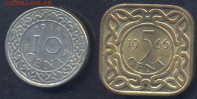 Суринам 10 центов 1966 г.   2.08.2025 г. 22 -00 МСК. - Суринам