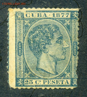 Куба Альфонсо XII 1877 до 6.08. - марка-почта_Куба-1877-25с