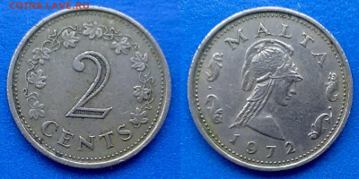 Мальта - 2 цента 1972 года до 9.08 - Мальта 2 цента 1972