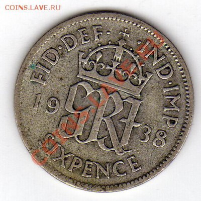 Ag Великобритания 6 пенсов 1938 до 20.02-22ч (1188) - img310