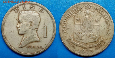 Филиппины - 1 писо 1972 года (33 мм) до 9.08 - Филиппины 1 писо, 1972