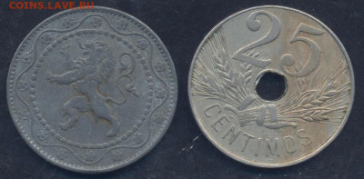 Испания 25 сцентимос 1927 г.5.08.2025 г. 22 -00 МСК. - Бельгия