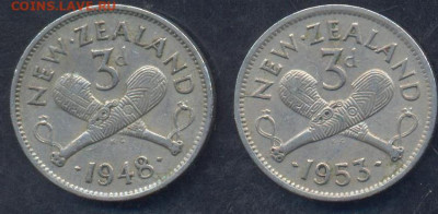 Новая Зеландия 3 пенса 1953 г.5.08.2025 г. 22 -00 МСК. - Зеландия 3 пенса