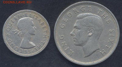 2 кроны 1951 г.5.08.2025 г. 22 -00 МСК. - Зеландия шиллинг1