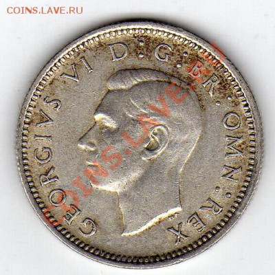 Ag Великобритания 6 пенсов 1945 до 20.02-22ч (1188) - img323