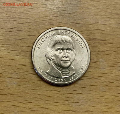 США 1$ доллар 2007 Президент США Томас Джефферсон двор P - ssha_1_dollar_2007_prezident_ssha_tomas_dzhefferson_dvor_p