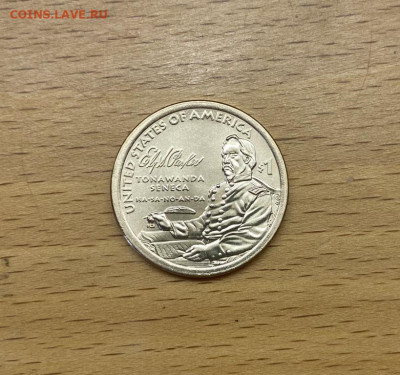 США 1$ доллар 2022 двор D Сакагавея Индианка Эли Сэмюэл Парк - ssha_1_dollar_2022_dvor_d_sakagaveja_indianka_eli_semjuel_parker_unc
