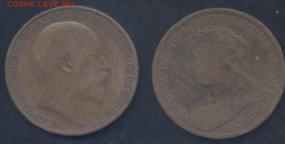 2 пенни 1901 г. 8.08.2025 г. 22 -00 МСК. - Британия полпенни1