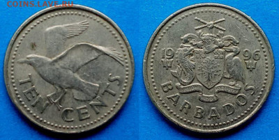 Барбадос - 10 центов 1996 года до 12.08 - Барбадос 10 центов, 1996