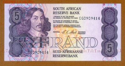 ЮАР 5 рандов 1990 UNC до 14.08. - ЮАР_5рандов-1990_UNC_лицо