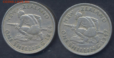 Новая Зеландия 1 шиллинг 1947 г. 11.08.2025 г. 22 -00 МСК. - Н.Зеландия шиллинг