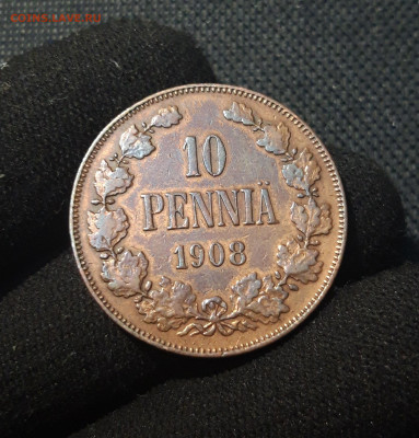 Николай II РУССКАЯ ФИНЛЯНДИЯ 10 ПЕННИ 1908 года До 18.08 - 20250717_215213