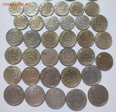 Монеты СССР до 1957 г. 54 шт. с 200 р., до 22.00 18.08 - 7