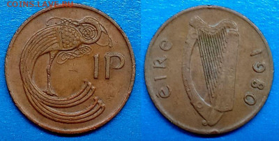 Ирландия - 1 пенни 1980 года до 22.08 - Ирландия 1 пенни, 1980