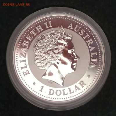 1 доллар 2006 г. Австралия, Собака, позолота. - фас