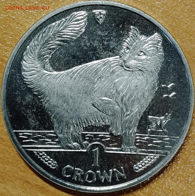 Остров Мэн 1 крона 1991 норвежская лесная кошка до 22.08 - IMG_20250818_164701_701