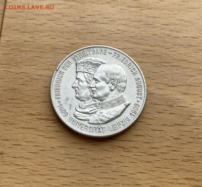Саксония 2 марки 1909 Лейпцигский университет 500 лет - saksonija_2_marki_1909_lejpcigskij_universitet_500_let_xf_aunc_germanskaja_imperija_germanija_serebro
