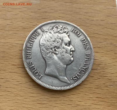 Франция 5 франков 1831 Луи-Филипп Орлеанский Серебро Крона - francija_5_frankov_1831_lui_filipp_orleanskij_serebro_krona_shajba