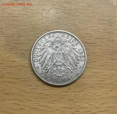 Баден 2 марки 1906 50 лет свадьбе Фридриха I Луизы Прусской - baden_2_marki_1906_50_let_svadbe_fridrikha_i_i_luizy_prusskoj_xf_aunc_germanskaja_imperija_serebro (1)