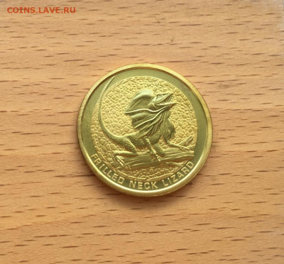 Австралия 1$ доллар 2008 Плащеносная ящерица Животные Фауна - avstralija_1_dollar_2008_plashchenosnaja_jashcherica_zhivotnye_fauna