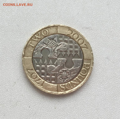 биметалл Великобритания 2 фунта 2007 Акта Объединения - bimetall_velikobritanija_2_funta_2007_trekhsotletie_akta_obedinenija_anglii_i_shotlandii