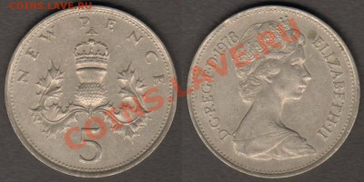 Великобритания 5 пенсов 1978 до 19.02.2012 22-00 - Великобритания 5 пенсов 1978