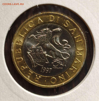 1000 лир 1997г. Сан-Марино,UNC, до 23.08.25г. 22:00мск - 1000000976_11zon