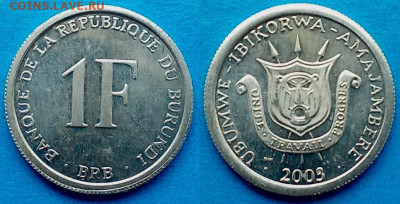 Бурунди - 1 франк 2003 года до 27.08 - Бурунди 1 франк, 2003  35