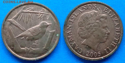 Каймановы острова - 1 цент 2005 года до 27.08 - Каймановы острова 1 цент, 2005