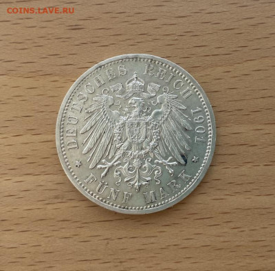 Королевство Пруссия 5 марок 1901 200 лет Пруссии Германия - korolevstvo_prussija_5_marok_1901_200_let_prussii_germanija_germanskaja_imperija_serebro_krona_shajba (1)