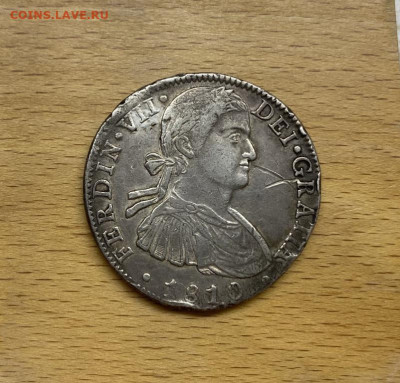 Мексика 8 реалов 1810 Король Испании Фердинанд VII Серебро К - meksika_8_realov_1810_korol_ispanii_ferdinand_vii_serebro_krona_shajba_redkost