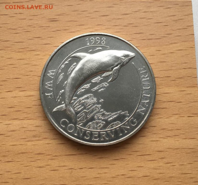 Крона Шайба Фолклендские острова 50 пенсов 1998 Дельфин WWF - krona_shajba_folklendskie_ostrova_50_pensov_1998_delfin_wwf_sokhranim_prirodu_folklendy_fauna