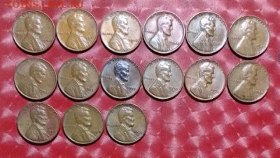 США 1цент 15шт Old Фикс 18.01.24 - США 1 цент  15шт А old 18.01.24