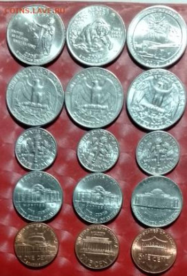 США 15 монет-Квотеры 6шт, Даймы3шт, Никель3шт,1центы3шт Фикс - США 15монет  Квотеры6, Даймы3, Никель3, Центы3 09.03.25 Р