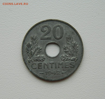 Франция 20 сантимов 1942 г. (Цинк) до 27.08.25 - DSCN7184.JPG