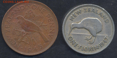 Новая Зеландия флорин 1947 г. 26.08.2025 г. 22 -00 МСК. - Зеландия флорин