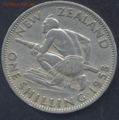 Новая Зеландия 1 шиллинг 1958 г. 26.08.2025 г. 22 -00 МСК. - Зеландия шиллинг1