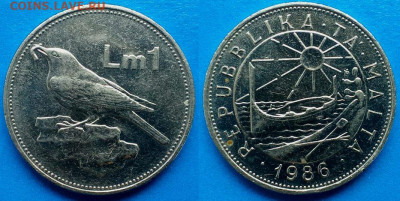 Мальта - 1 лира 1986 года до 31.08 - Мальта 1 лира, 1986  110