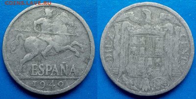 Испания - 10 сентимо 1940 года до 31.08 - Испания 10 сентимо, 1940  30