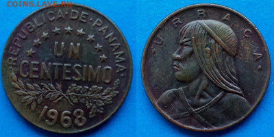 Панама - 1 сентесимо 1968 года до 31.08 - Панама 1 сентесимо, 1968  40