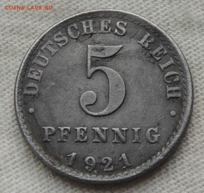 Германия 5 пфеннигов 1921 до 31.08.2025 - Германия 5 пфеннигов 1921.JPG